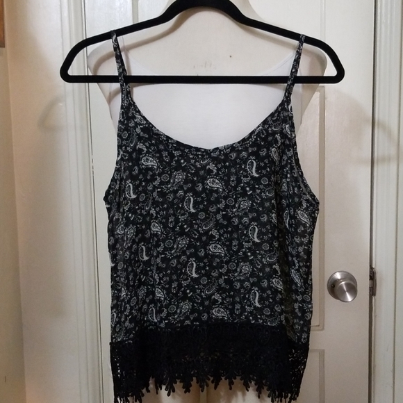 IRIS LA black white paisley camisole tank top - Picture 4 of 7